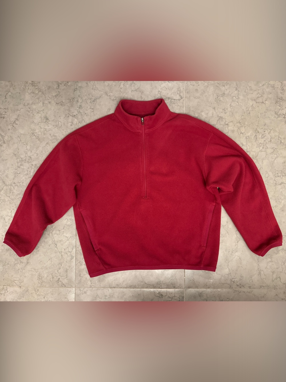 Lululemon men’s Oversized-Fit Fleece Half Zip Long Sleeve Pomegranate